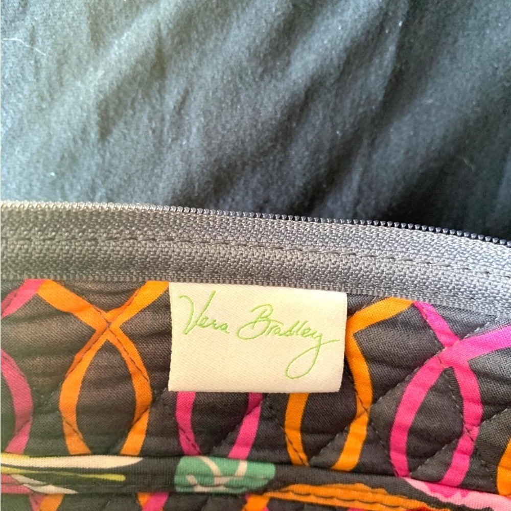 Vintage Vera Bradley Quilted Floral Shoulder Bag in Black, Pink & Yellow - Picture 10 of 11